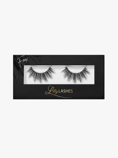 Lilly Lashes 3D Faux Mink Lashes in branded component on a light gray background